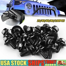 20/100X Car Body Bolts Screw Fastener Kit M6-1.0x 16mm Long-10mm Hex-17mm Washer picture