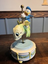 Vintage Schmid Disney Donald Duck Riding Dumbo Music Box Anchor's Aweigh Box picture