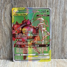 Pokemon TCG Pheromosa And Buzzwole Tag Team Full Art Holo GX 191/214 picture
