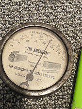Rare Early 1900s American Steel Grave Vault Galion Ohio Advertising Thermometer  picture