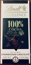 Lindt Unsweetened Dark Chocolate 100% Cocoa EXCELLENCE Bar 1.7 oz 1 Bar picture