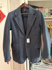 DRAKES LONDON - LNWT Dark Navy Heavy Cotton Twill Games Blazer Size 38 picture