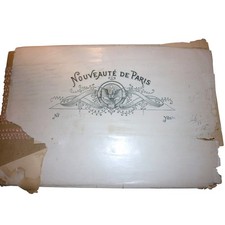 Antique French Silk Gimp Trim Nouveauté de Paris Cream & Blue 72 Yard Bundle picture