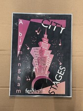 Framed 1992 City Of Birmingham City Stages Festival Poster (Cracked) 22”x16.5” picture