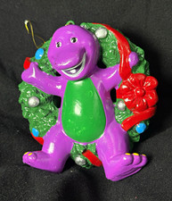 Barney & Friends Barney Christmas Hanging Wreath Ornament, Multicolor Plastic picture