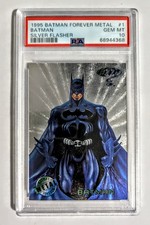 [PSA 10 🔥 POP 2] 1995 BATMAN FOREVER METAL SILVER FLASHER #1 BATMAN picture