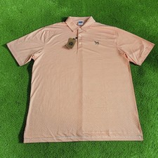 Volunteer Traditions Men’s Polo Shirt Sz XL Orange Checker Bluetick Logo NWT $99 picture