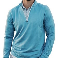 SWANNIES NEW XL Golf Quarter Zip Pullover Blue Waffle Knit Performance Lucas picture
