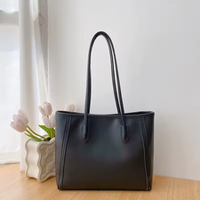 Women's Leather Commuter Shoulder Bag Large Capacity Daily Tote Handbag picture
