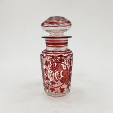 Antique Bohemian Ruby-Flashed Preserve / Pickle Jar Grape Vine & Leaf Design picture