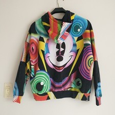 DESIGUAL Disney Mickey Mouse Digitized Hoodie Womens S Oversized Multicolor picture