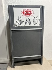 Vintage K-Line Galvanized Metal Dog Food Container With Sliding Lid  picture