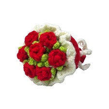 Red Handmade Crochet Yarn Pendant Creative Flower Cute Gift 1 Piece picture