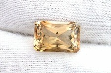 5.57 Carat 12x8 Fancy Emerald Princess Golden Topaz Gem Stone Gemstone GTA20 picture