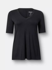 Torrid Super Soft Knit T-Shirt Short Sleeve Stretch Tunic Black 1X picture