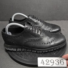 Cole Haan Zerogrand Shoes Mens Size 7.5M Black Wingtip Oxford Dress C20719 picture
