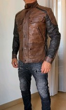 Matchless Kensington Cotton Leather Jacket, Antique Brown , Malenotti, Size L  picture