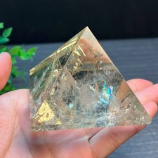 260g Natural Citrine Quartz Carved Pyramid Crystal Reiki Healing Gift picture