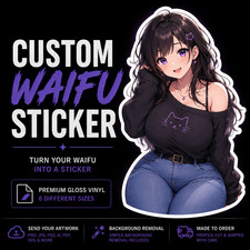 Custom Anime Waifu Sticker | Premium Waterproof Vinyl Die Cut | Your Artwork picture