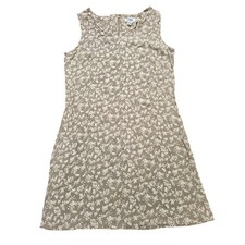 Old Navy Floral Shift Dress Women's Suxe 12 Taupe Brown Sleeveless Zipper Rayon picture