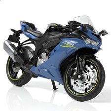 1:12 Kawasaki Ninja ZX-6R Diecast Motorcycle Model Blue Racing Bike Collectible picture