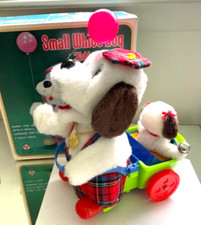 Vtg BOBBY'S FAMILY Toy  Battery Operated  plaid dog balloon puppy cart + box picture