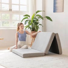 Tri-Fold Memory Foam Mattress Topper 4 inch Twin XL Folding Mattress Collapsible picture