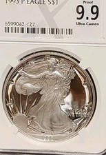 1993 P ~ $1 Silver Eagle ~ NGCX 9.9UC.   6599042-127 picture