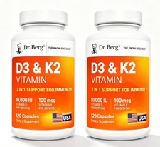 New Dr. Berg Nutritionals 100mg Vitamin D3 & K2 Supplement - 120 Capsules picture