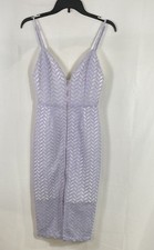 Elliatt Women's Evoke Midi Slip Dress Lilac Chevron Lace In Wonderland Sz L NWT picture