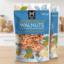 2 Pack Member's Mark Natural Shelled Walnuts, 3 lbs. 2 picture