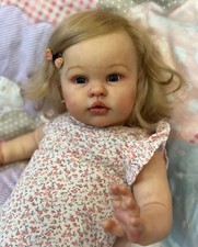 22inch Finished Lovely Girl Reborn Baby Doll Hand-Rooted Hair Birthday Gift Toys picture