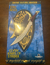 United Cutlery Lord of the Rings Elven Knife of Strider Replica w/ Sheath Plaque picture