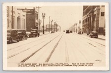 1944 Los Angeles Snow Storm RPPC South Broadway Rare Weather Postcard picture