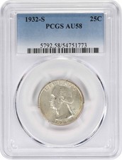 1932-S Washington Silver Quarter AU58 PCGS picture