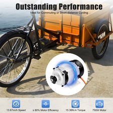48V 750W Electric 3-wheels Bike Brushless Motor Kit For Adults Tricycle Trike US picture