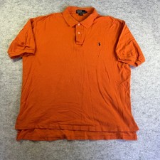 Vintage Polo Ralph Lauren Polo Shirt Mens XL (Fits XXL) Orange Short Sleeve Pony picture