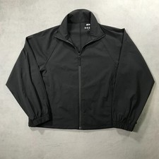 Uniqlo Ultra Stretch Zip Jacket Men's Medium Black Performance Boxy Activewear picture