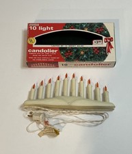 Vintage Beacon 10 Light Candolier Electric Christmas Window Candelabra Orange picture