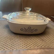 VTG Corning Ware 1 Qt Blue Cornflower Casserole Dish w/Lid P-1-B USA picture