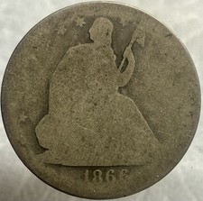 1866 S Liberty Seated Half Dollar Silver Low Mintage 994,000 San Francisco picture