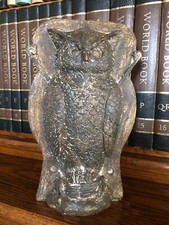 Primitive Faux Tin Style Owl Bronze Resin Chocolate Mold Halloween Figurine picture