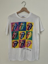 Vintage 1989 The Rolling Stones North American Tour Pop Art Tee Size Large White picture