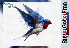 Swallow in Flight Watercolor Print 5