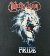VTG Style White Lion Band Pride Tour Shirt Classic Black Unisex S-5XL 1T0014 picture