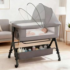 Elegant 3 In 1 Baby Bed Breathable Mesh Bassinet With Wheels For Modern Parent picture