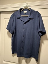 Bonobos XL Waffle Cabana Shirt in Sea Blue picture