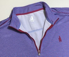 Johnnie-O Men's Homan Performance Quarter Zip Pullover Riptide Stripe Size L picture