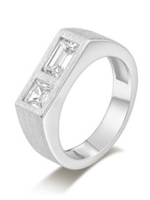 Aurvelle Mens Moissanite Ring 925 Sterling Silver Emerald Cut Band Size 10 picture