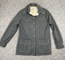 Vintage 60's 70’s Polyester Shirt Jacket Women’s 14 Button Long Point Collar picture
